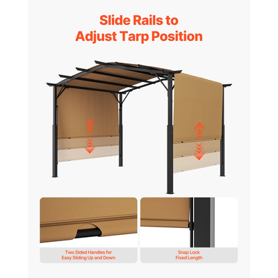 VEVOR 10x10 ft Outdoor Retractable Pergola with Canopy Toxed Top Metal Pergola