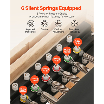 VEVOR Pilates Reformer Ξύλινο μηχάνημα Pilates Εξοπλισμός γυμναστικής για το σπίτι