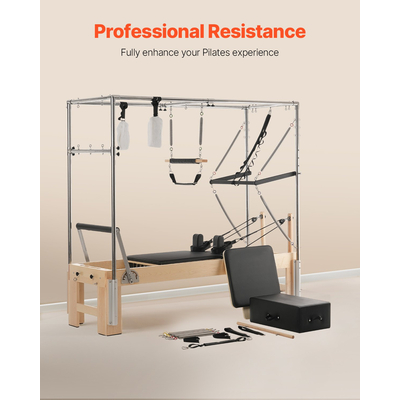 VEVOR Pilates Reformer Ξύλινο μηχάνημα Pilates Εξοπλισμός γυμναστικής για το σπίτι