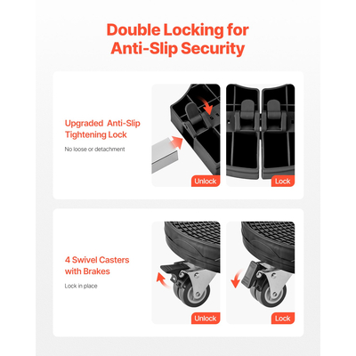 VEVOR Κάδος απορριμμάτων Dolly with Wheels 15-22,8 σε ρυθμιζόμενο στρογγυλό έπιπλο Dolly