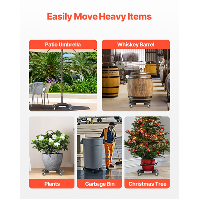 VEVOR Κάδος απορριμμάτων Dolly with Wheels 15-22,8 σε ρυθμιζόμενο στρογγυλό έπιπλο Dolly