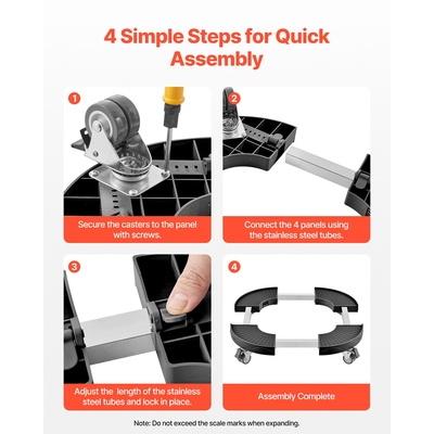 VEVOR Κάδος απορριμμάτων Dolly with Wheels 15-22,8 σε ρυθμιζόμενο στρογγυλό έπιπλο Dolly