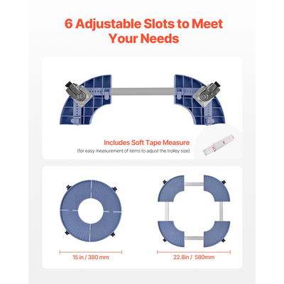 VEVOR Στρογγυλός κάδος απορριμμάτων Dolly με ρόδες 15-22,8 σε ρυθμιζόμενο πλαστικό κάδο Dolly