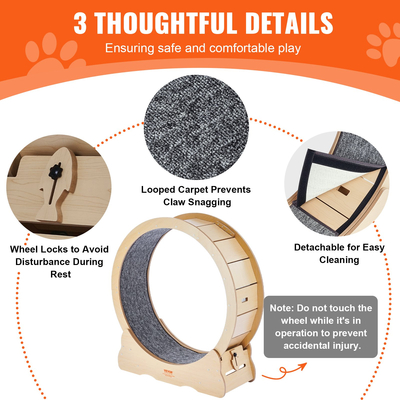 Τροχός άσκησης για γάτες VEVOR Μεγάλος τροχός διαδρόμου για γάτες εσωτερικού χώρου 35,8 ιντσών