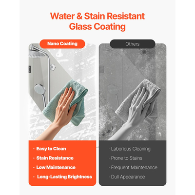 Πόρτα ντους μπανιέρας VEVOR 51 ίντσες Π x 56 ίντσες Υ Πτυσσόμενη πόρτα ντους μπανιέρας χωρίς πλαίσιο