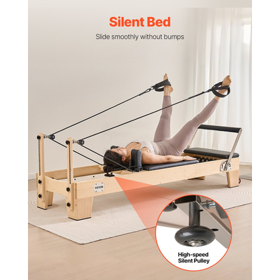 VEVOR Pilates Reformer Ξύλινο μηχάνημα Pilates Εξοπλισμός γυμναστικής για το σπίτι