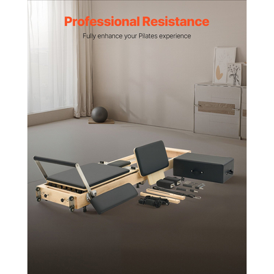 Εξοπλισμός γυμναστικής για το σπίτι VEVOR Foldable Pilates Reformer Wooden Pilates Machine