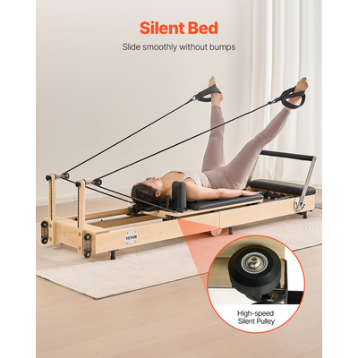 Εξοπλισμός γυμναστικής για το σπίτι VEVOR Foldable Pilates Reformer Wooden Pilates Machine