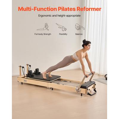Εξοπλισμός γυμναστικής για το σπίτι VEVOR Foldable Pilates Reformer Wooden Pilates Machine