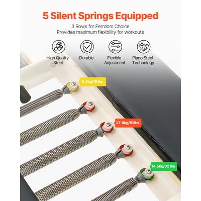 Πτυσσόμενο μηχάνημα Pilates Reformer VEVOR Εξοπλισμός γυμναστικής για το σπίτι