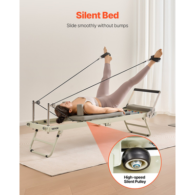 Εξοπλισμός γυμναστικής για το σπίτι VEVOR Foldable Pilates Reformer Pilates