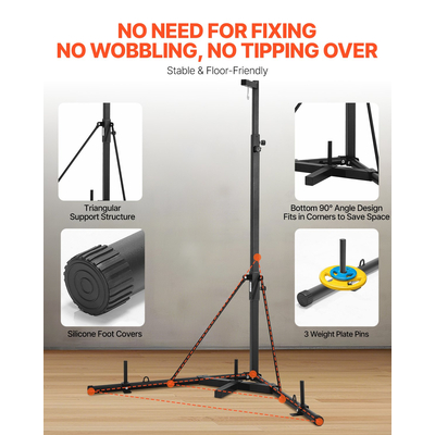 VEVOR Heavy Duty Punching Bag Πλαίσιο Boxing Fitness Stand Ατσάλινο ρυθμιζόμενο ύψος