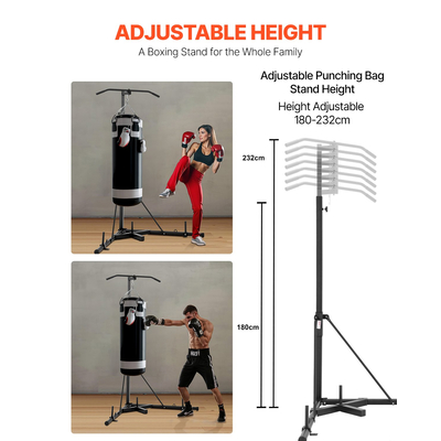 VEVOR 2 σε 1 Πλαίσιο βαρέως τύπου τσάντα του μποξ Boxing Punching Fitness Stand Steel