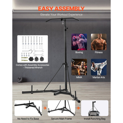 VEVOR 2 σε 1 Πλαίσιο βαρέως τύπου τσάντα του μποξ Boxing Punching Fitness Stand Steel