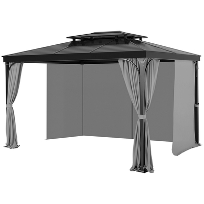 VEVOR Κουρτίνα Κιόσκι Privacy 10&#039; x 10&#039; x 6,9&#039; Αδιάβροχες κουρτίνες κιόσκι Γκρι