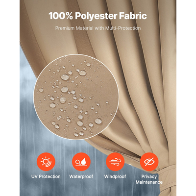 VEVOR Κουρτίνα Κιόσκι Privacy 12&#039; x 10&#039; x 7,3&#039; Αδιάβροχες Κουρτίνες Κιόσκι Χακί