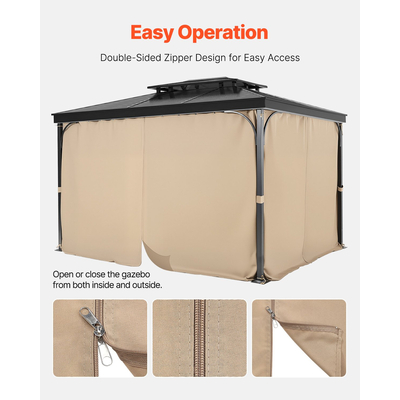 VEVOR Κουρτίνα Κιόσκι Privacy 12&#039; x 10&#039; x 6,7&#039; Αδιάβροχες Κουρτίνες Κιόσκι Χακί