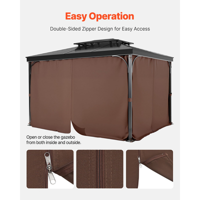 Κουρτίνα απορρήτου VEVOR Gazebo 12&#039; x 10&#039; x 7&#039; Αδιάβροχες κουρτίνες Gazebo Coffee