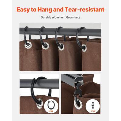 Κουρτίνα απορρήτου VEVOR Gazebo 12&#039; x 10&#039; x 7&#039; Αδιάβροχες κουρτίνες Gazebo Coffee