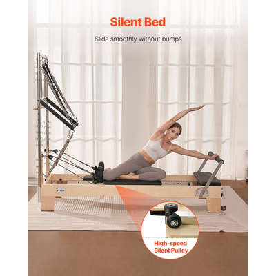 VEVOR Pilates Reformer Ξύλινο μηχάνημα Pilates Εξοπλισμός γυμναστικής για το σπίτι