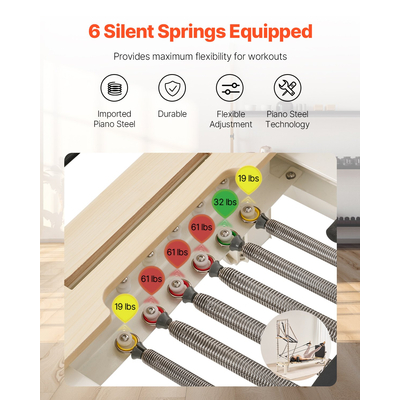 Μηχανή Pilates VEVOR Pilates Reformer Εξοπλισμός οικιακής γυμναστικής με αντίσταση