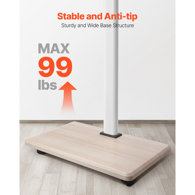 Βάση τηλεόρασης VEVOR Rolling TV Cart για φορητή τηλεόραση, χωρητικότητα έως 45 κιλά για οθόνες 32-70 ιντσών