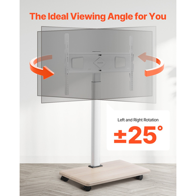 Βάση τηλεόρασης VEVOR Rolling TV Cart για φορητή τηλεόραση, χωρητικότητα έως 45 κιλά για οθόνες 32-70 ιντσών