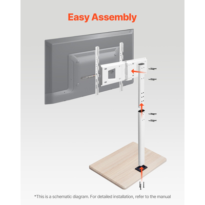 Βάση τηλεόρασης VEVOR Rolling TV Cart για φορητή τηλεόραση, χωρητικότητα έως 45 κιλά για οθόνες 32-70 ιντσών