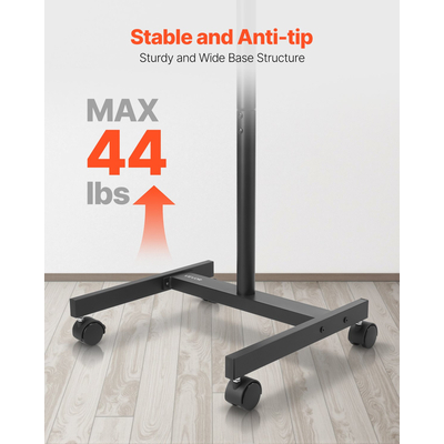 Βάση τηλεόρασης VEVOR Rolling TV Cart για φορητή τηλεόραση, χωρητικότητας έως και 24 κιλών για οθόνες 17-55 ιντσών