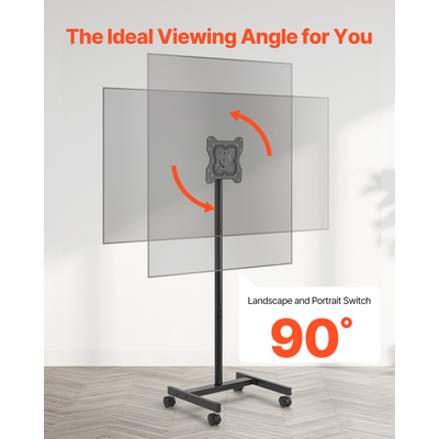 Βάση τηλεόρασης VEVOR Rolling TV Cart για φορητή τηλεόραση, χωρητικότητας έως και 24 κιλών για οθόνες 17-55 ιντσών