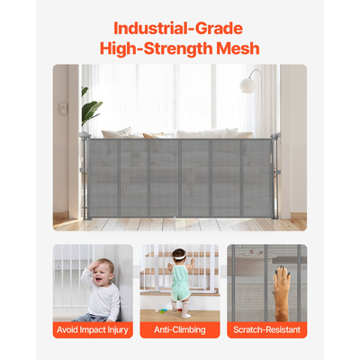 Πτυσσόμενη Πόρτα Μωρού VEVOR με Ύψος 870 mm, Επεκτείνεται σε Πλάτος 1800 mm, Παιδιά, Κατοικίδια, Γκρι