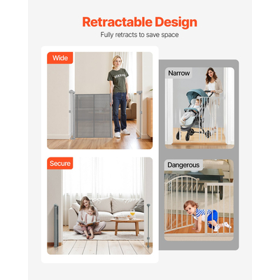 Πτυσσόμενη Πόρτα Μωρού VEVOR με Ύψος 870 mm, Επεκτείνεται σε Πλάτος 1800 mm, Παιδιά, Κατοικίδια, Γκρι