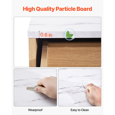 VEVOR Συρταριέρα με 6 ραβδώσεις, Ξύλινη συρταριέρα με συρόμενη και αντικραδασμική επένδυση