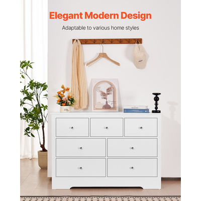 VEVOR Συρταριέρα με 7 Συρτάρια Ξύλινη με Συρόμενη Συρταριέρα και Αντιανατρεπτική Συσκευή