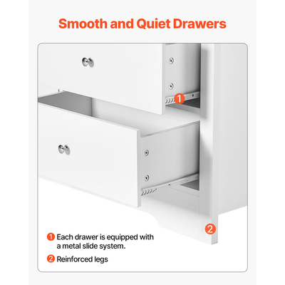 VEVOR Συρταριέρα με 7 Συρτάρια Ξύλινη με Συρόμενη Συρταριέρα και Αντιανατρεπτική Συσκευή