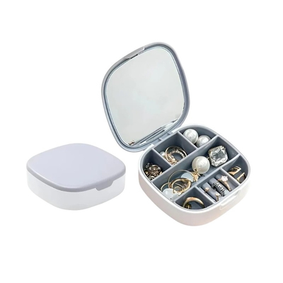 Θήκη οργάνωσης κοσμημάτων mini με καθρέπτη - LD988 - 292214 - Grey
