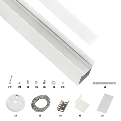 GLOBOSTAR® ALP-LINEAR LUMILINE 61763-3M Επιφανειακό / Κρεμαστό Προφίλ Αλουμινίου με Λευκό Γαλακτερό Πατητό Κάλυμμα για Ταινίες LED IP20 - Λευκό Ματ - Μ300 x Π3.5 x Υ7cm