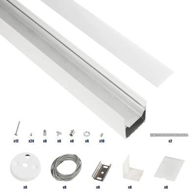 GLOBOSTAR® ALP-LINEAR BRIGHTRAIL 61774-3M Επιφανειακό / Κρεμαστό Προφίλ Αλουμινίου με Λευκό Γαλακτερό Πατητό Κάλυμμα για Ταινίες LED IP20 - Λευκό Ματ - Μ300 x Π5 x Υ7.5cm