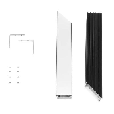 GLOBOSTAR® ALP-CORNER-SIDE90 BRIGHTRAIL 61778 Επιφανειακό / Κρεμαστό Προφίλ Αλουμινίου Γωνία με Λευκό Γαλακτερό Πατητό Κάλυμμα για Ταινίες LED IP20 - Μαύρο Ματ - Μ30 x Π5 x Υ7.5cm