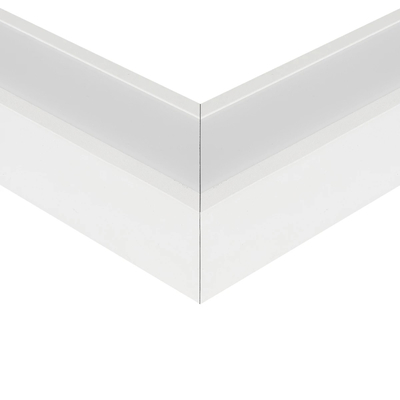 GLOBOSTAR® ALP-CORNER-SIDE90 RECESSA 61788 Χωνευτό Προφίλ Αλουμινίου Γωνία με Λευκό Γαλακτερό Πατητό Κάλυμμα για Ταινίες LED IP20 - Λευκό Ματ - Μ30 x Π3.5 x Υ4cm