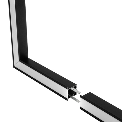 GLOBOSTAR® ALP-CORNER-SIDE90 RECESSA 61789 Χωνευτό Προφίλ Αλουμινίου Γωνία με Λευκό Γαλακτερό Πατητό Κάλυμμα για Ταινίες LED IP20 - Μαύρο Ματ - Μ30 x Π3.5 x Υ4cm