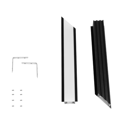 GLOBOSTAR® ALP-CORNER-SIDE90 RECESSA 61789 Χωνευτό Προφίλ Αλουμινίου Γωνία με Λευκό Γαλακτερό Πατητό Κάλυμμα για Ταινίες LED IP20 - Μαύρο Ματ - Μ30 x Π3.5 x Υ4cm