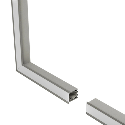 GLOBOSTAR® ALP-CORNER-SIDE90 RECESSA 61790 Χωνευτό Προφίλ Αλουμινίου Γωνία με Λευκό Γαλακτερό Πατητό Κάλυμμα για Ταινίες LED IP20 - Γκρι Ανθρακί Ματ - Μ30 x Π3.5 x Υ4cm