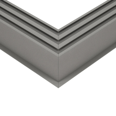 GLOBOSTAR® ALP-CORNER-SIDE90 RECESSA 61790 Χωνευτό Προφίλ Αλουμινίου Γωνία με Λευκό Γαλακτερό Πατητό Κάλυμμα για Ταινίες LED IP20 - Γκρι Ανθρακί Ματ - Μ30 x Π3.5 x Υ4cm