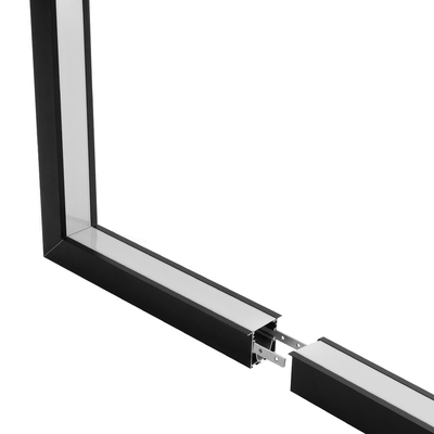 GLOBOSTAR® ALP-CORNER-IN90 RECESSA 61792 Χωνευτό Προφίλ Αλουμινίου Γωνία με Λευκό Γαλακτερό Πατητό Κάλυμμα για Ταινίες LED IP20 - Μαύρο Ματ - Μ30 x Π3.5 x Υ4cm