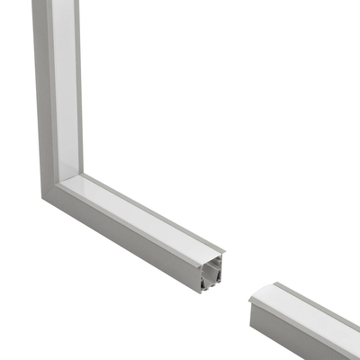 GLOBOSTAR® ALP-CORNER-IN90 RECESSA 61793 Χωνευτό Προφίλ Αλουμινίου Γωνία με Λευκό Γαλακτερό Πατητό Κάλυμμα για Ταινίες LED IP20 - Γκρι Ανθρακί Ματ - Μ30 x Π3.5 x Υ4cm
