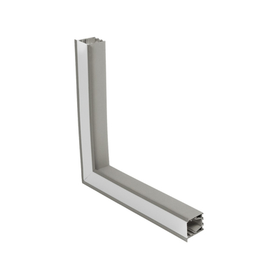 GLOBOSTAR® ALP-CORNER-SIDE90 RECESSA 61790 Χωνευτό Προφίλ Αλουμινίου Γωνία με Λευκό Γαλακτερό Πατητό Κάλυμμα για Ταινίες LED IP20 - Γκρι Ανθρακί Ματ - Μ30 x Π3.5 x Υ4cm