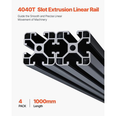 VEVOR 4PCS 39,4 in (1000 mm) T Slot 4040 Aluminium Extrusion Anodized Linear Rail