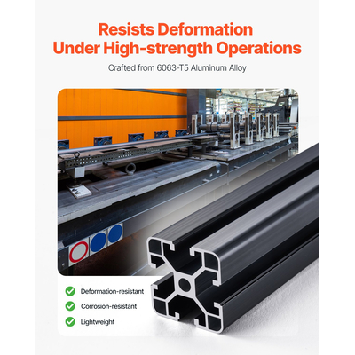 VEVOR 4PCS 39,4 in (1000 mm) T Slot 4040 Aluminium Extrusion Anodized Linear Rail