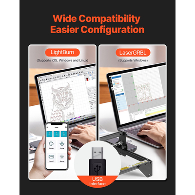 Μηχανή χάραξης λέιζερ VEVOR 10W με συμπιεσμένη προστασία ματιών